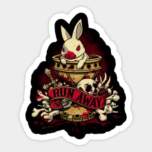 Run Away - Deadly Cute Geek Movie Rabbit Sticker